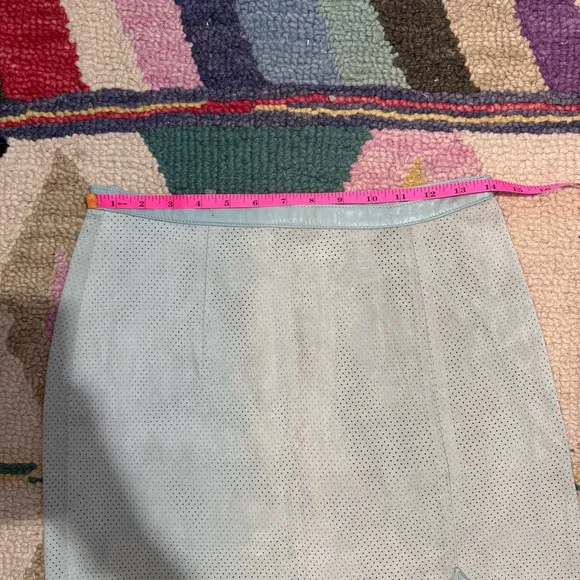 Paolo Santini NWT Women’s Teal 100% Leather Mini Skirt Size 10‎