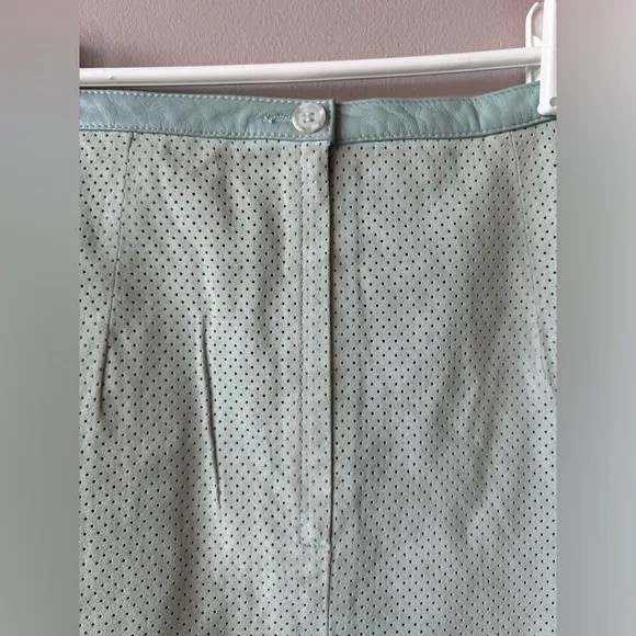 Paolo Santini NWT Women’s Teal 100% Leather Mini Skirt Size 10‎