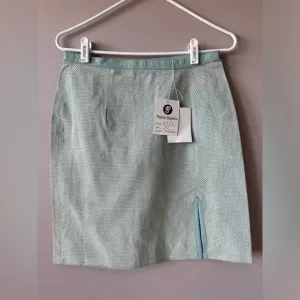 Paolo Santini NWT Women’s Teal 100% Leather Mini Skirt Size 10‎