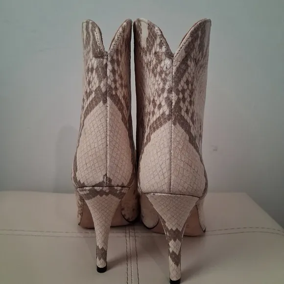 Paris Texas Python Embossed Leather Ankle Boots Size Uk 41/ US 11