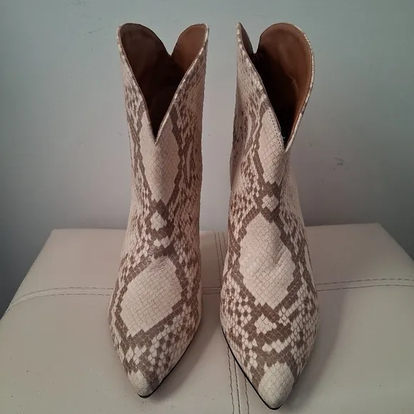 Paris Texas Python Embossed Leather Ankle Boots Size Uk 41/ US 11