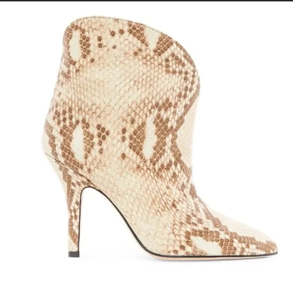 Paris Texas Python Embossed Leather Ankle Boots Size Uk 41/ US 11