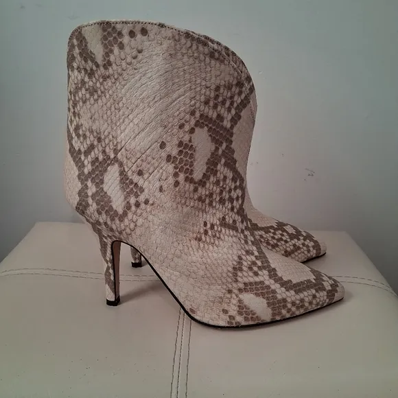 Paris Texas Python Embossed Leather Ankle Boots Size Uk 41/ US 11
