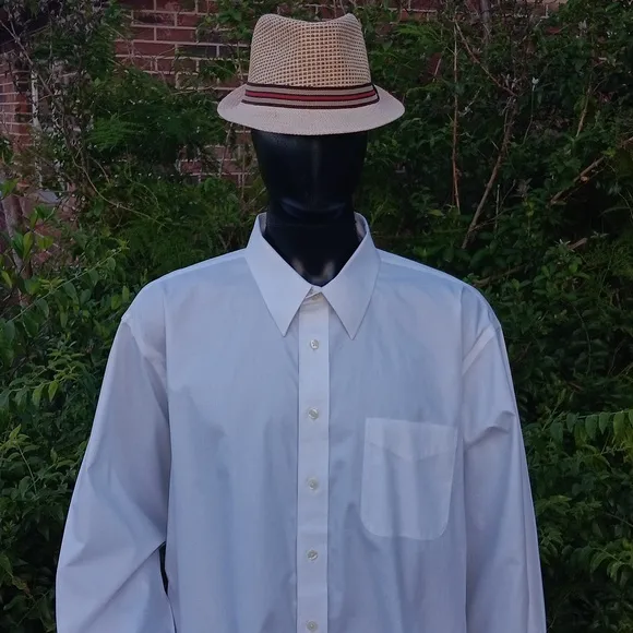 Paul Fredrick Men's Pure Cotton White Luxury Button Down Dress Shirt