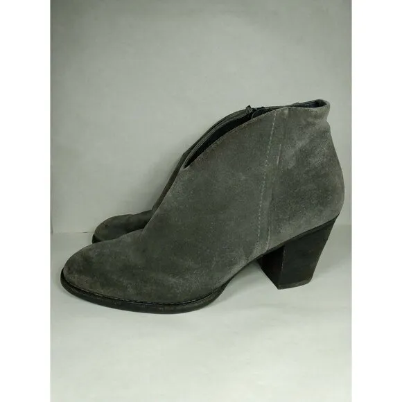 Paul Green Delgado Womens Gray Suede Block Heel Ankle Boots Booties US 8 Fits 9