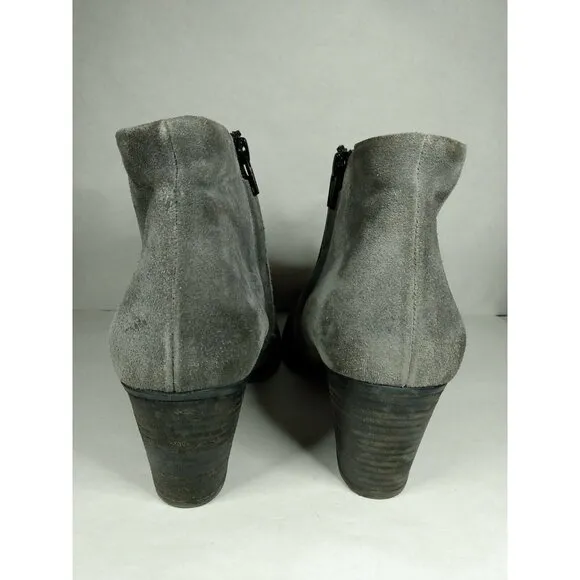 Paul Green Delgado Womens Gray Suede Block Heel Ankle Boots Booties US 8 Fits 9