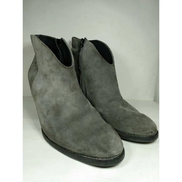 Paul Green Delgado Womens Gray Suede Block Heel Ankle Boots Booties US 8 Fits 9