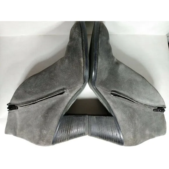 Paul Green Delgado Womens Gray Suede Block Heel Ankle Boots Booties US 8 Fits 9