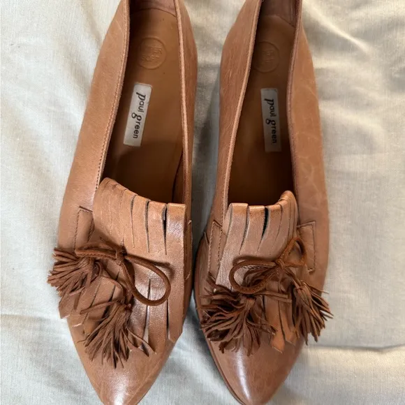 Paul Green Ladies Patina Leather Shoes tassel weejun Size 5 Beautiful Dressy