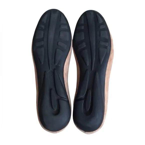Paul Mayer Attitudes Tan Suede Floral Ballet Flats Shoes Size 6B