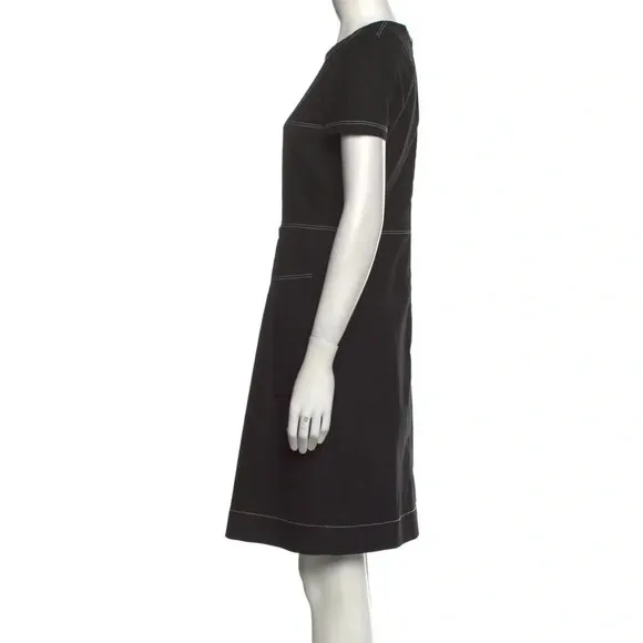 Paule Ka Black Tailored Large Pocket White Seam Detail Zip Back Dress Size 8