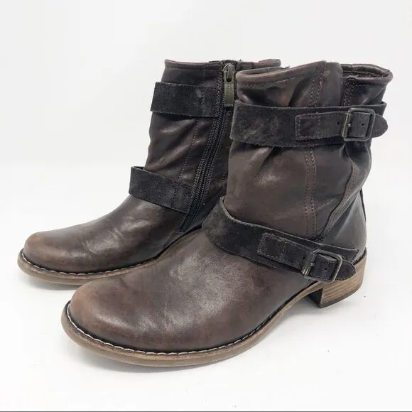 PAUL GREEN | Brown Ally Leather Distressed Boots Women’s Size 6