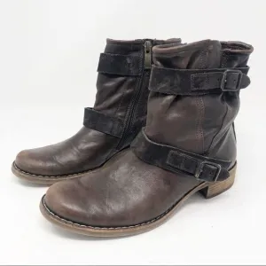PAUL GREEN | Brown Ally Leather Distressed Boots Women’s Size 6