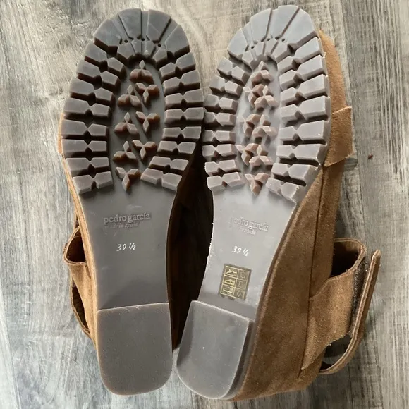 PEDRO GARCIA Jouri Platform Suede Wedges Size 39.5