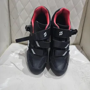 Peloton Mens Cycling Shoes Size 46 Black &amp; Red Synthetic Upper With Adjustable S