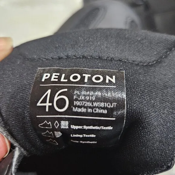 Peloton Mens Cycling Shoes Size 46 Black &amp; Red Synthetic Upper With Adjustable S