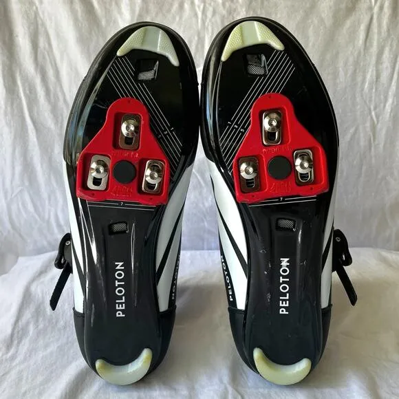 Peloton Men's Indoor Cycling Shoes With Cleats Black/White/Red Size EU 43/US 10