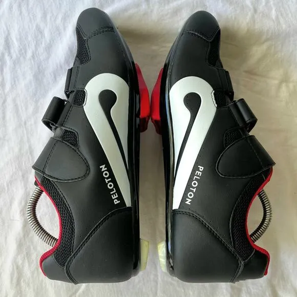 Peloton Men's Indoor Cycling Shoes With Cleats Black/White/Red Size EU 43/US 10