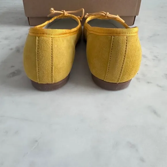 Pepa London Lace Tie Ballerina Shoes in Sunshine Yellow