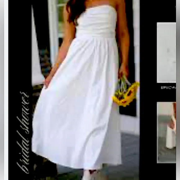 Perfect Minimalist Summer Cotton Strapless Dress with pockets - NWT, S/M/L/XL