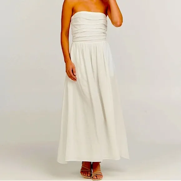 Perfect Minimalist Summer Cotton Strapless Dress with pockets - NWT, S/M/L/XL