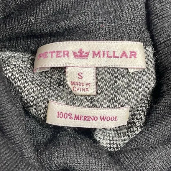 Peter‎ Millar Dress Womens Small Black White Merino Wool Sweater Career Luxury