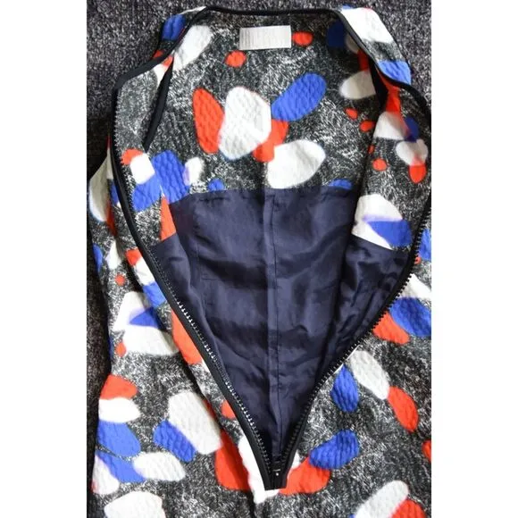 Peter Pilotto Dress Women 8 Luxury Premium Abstract Sheath Preppy Red White Gray