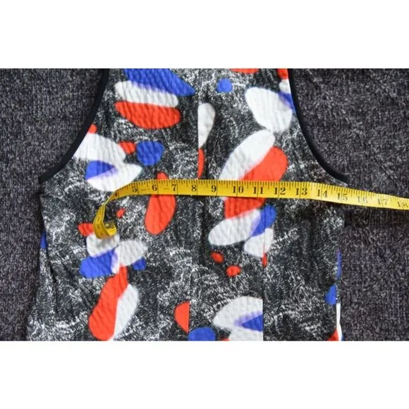 Peter Pilotto Dress Women 8 Luxury Premium Abstract Sheath Preppy Red White Gray