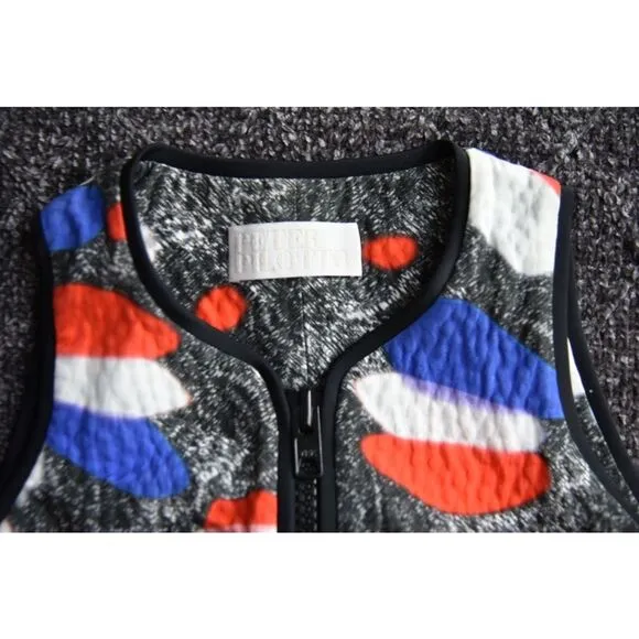 Peter Pilotto Dress Women 8 Luxury Premium Abstract Sheath Preppy Red White Gray