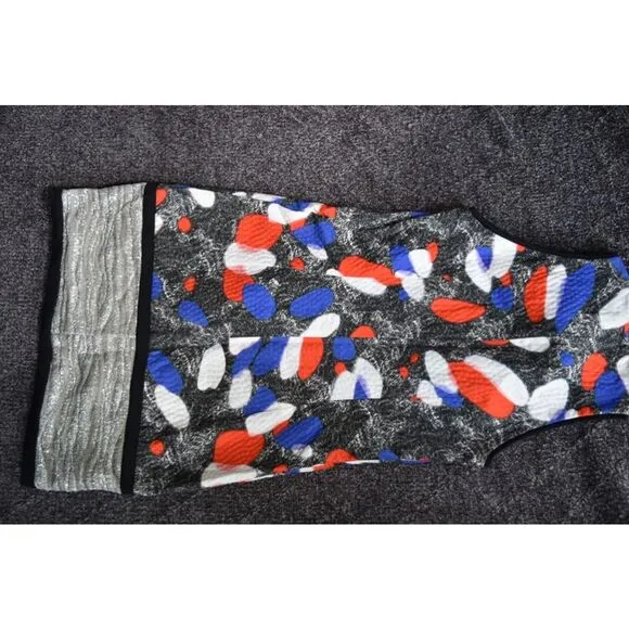 Peter Pilotto Dress Women 8 Luxury Premium Abstract Sheath Preppy Red White Gray