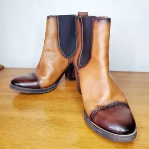 Pikolinos Brown Leather Ankle Boots Women's Western Rodeo Casual SZ 37/US 6.5