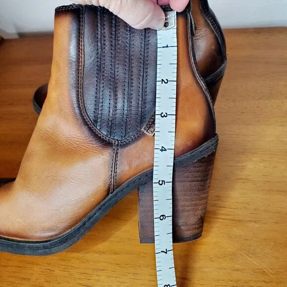 Pikolinos Brown Leather Ankle Boots Women's Western Rodeo Casual SZ 37/US 6.5
