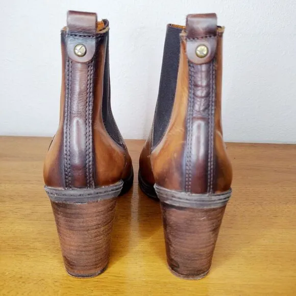 Pikolinos Brown Leather Ankle Boots Women's Western Rodeo Casual SZ 37/US 6.5