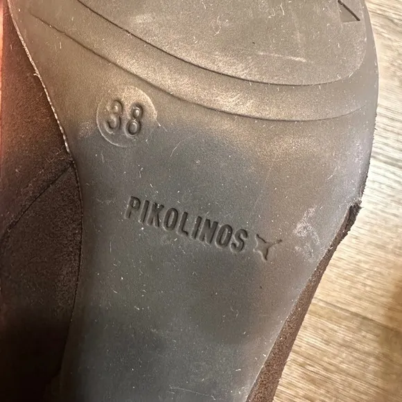 Pikolinos Spain Suede Ankle Boots Brown Low Heel Booties Size 38/ 7.5-8 US