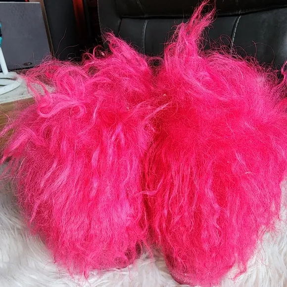 Pink Fuzzy Slippers