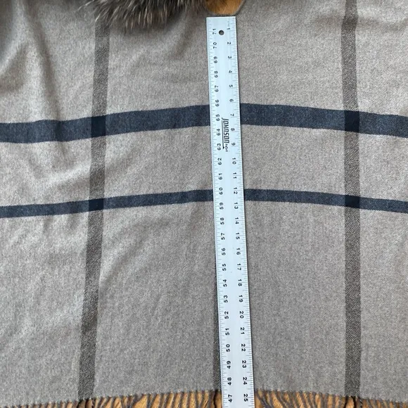 Pinko Zampone shawl wool rabbit black gray plaid quiet luxury