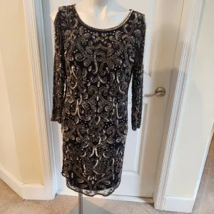 Pisarro Nights size 8 blue with beads design evening dress