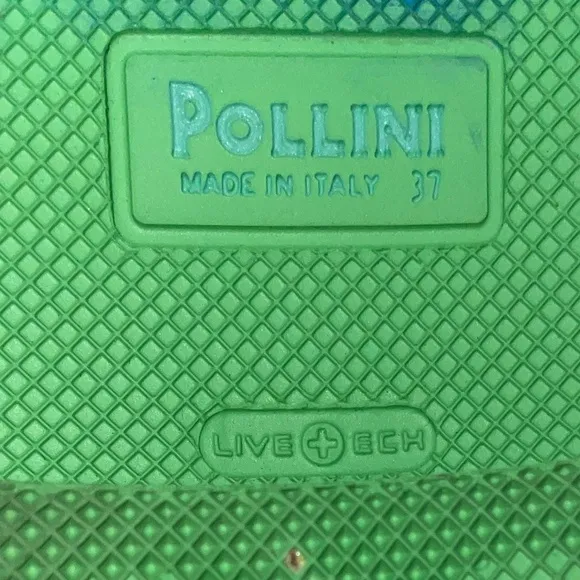 POLLINI Lace-up Leather Blue Green Silver Loafers Size 7