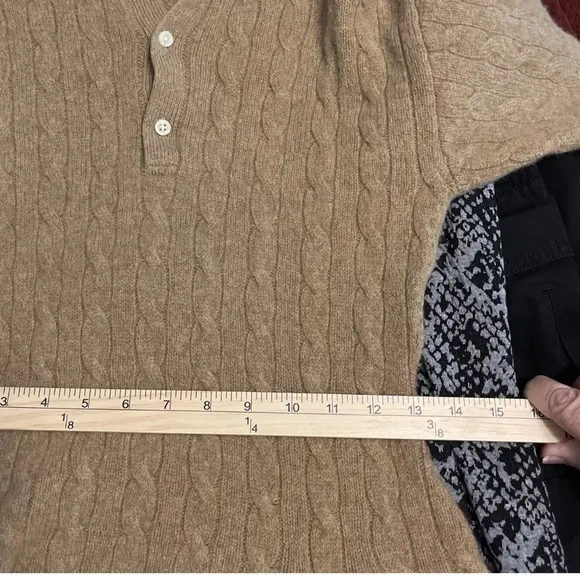 Polo Ralph Lauren Cable Knit Mini Sweater Dress Wool-Cashmere Women’s Med. Camel