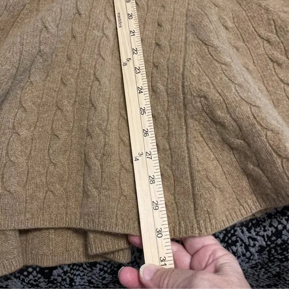 Polo Ralph Lauren Cable Knit Mini Sweater Dress Wool-Cashmere Women’s Med. Camel