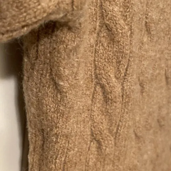 Polo Ralph Lauren Cable Knit Mini Sweater Dress Wool-Cashmere Women’s Med. Camel