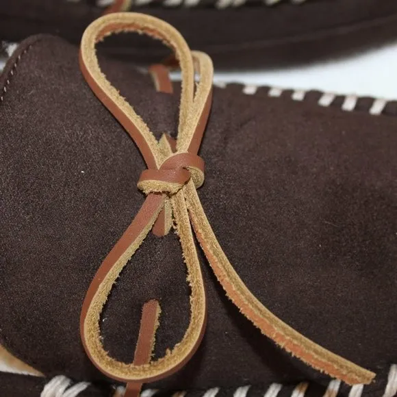 POLO RALPH LAUREN MEN'S‎ MICROSUEDE SLIPPERS BROWN