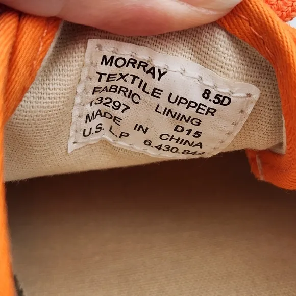 Polo Ralph Lauren Morray Sneakers Shoes Orange Canvas Nylon Upper Men's 8.5 NIB