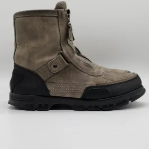 Polo Ralph Lauren Nubuck Leather Boots Men’s 9D Grey Hiking Trail Outdoor Zip