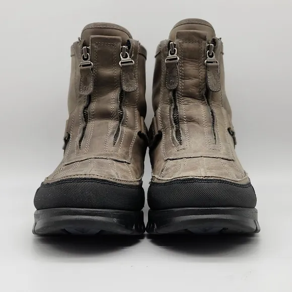 Polo Ralph Lauren Nubuck Leather Boots Men’s 9D Grey Hiking Trail Outdoor Zip