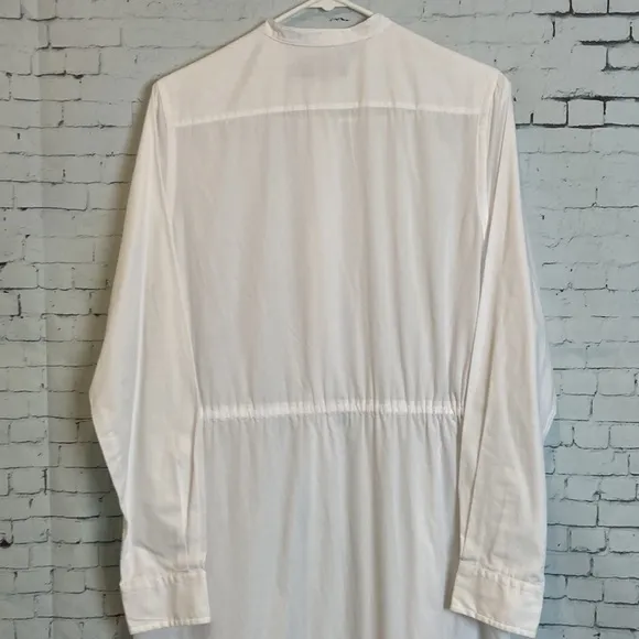 Polo Ralph Lauren Shirt Dress NWOT White Long Sleeve Mandarin Collar Pleated 6