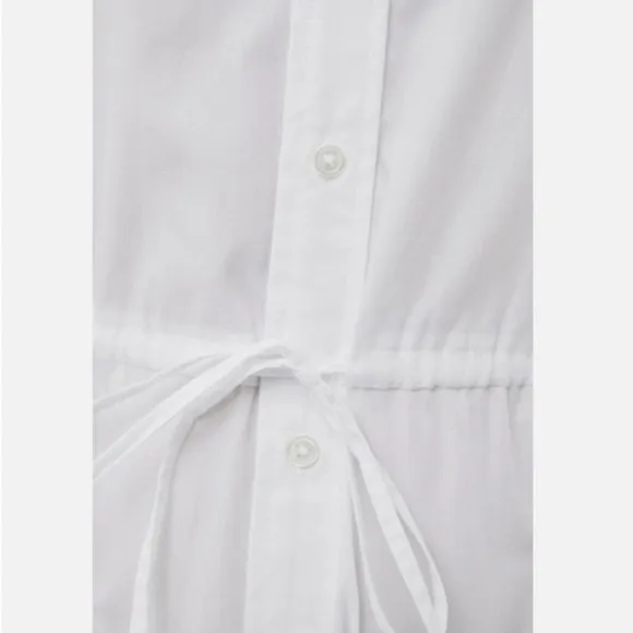 Polo Ralph Lauren Shirt Dress NWOT White Long Sleeve Mandarin Collar Pleated 6