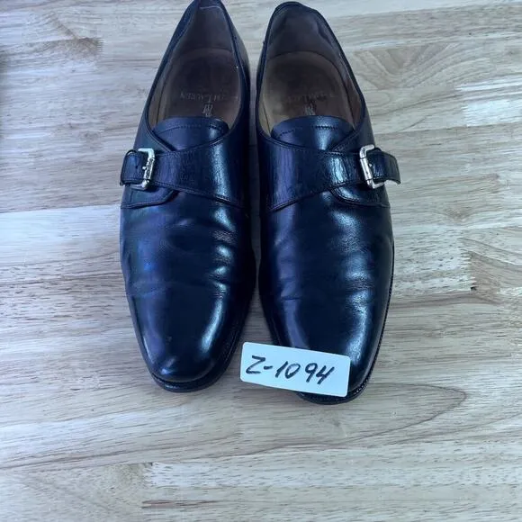 Polo Ralph Lauren Shoes Mens 10D Leather Black Single Monk Strap Italy Dressy