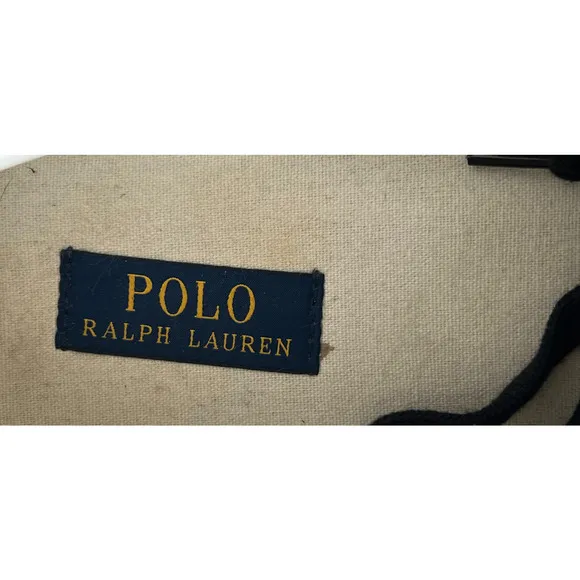 Polo Ralph Lauren Shoes Mens 15 Black Leather Saxon Sneaker Low Top Lace