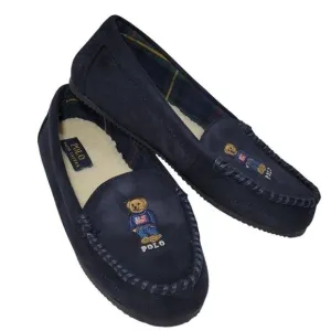 Polo Ralph Lauren Slippers Big Kid Boys Child Size 9 Dezi V Bear Faux Suede Fur